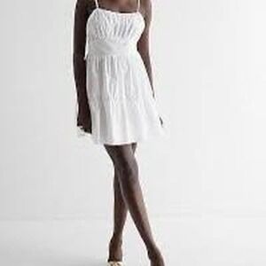 Express white babydoll dress Size XS #babydoll #summerdress #graduation NWOT